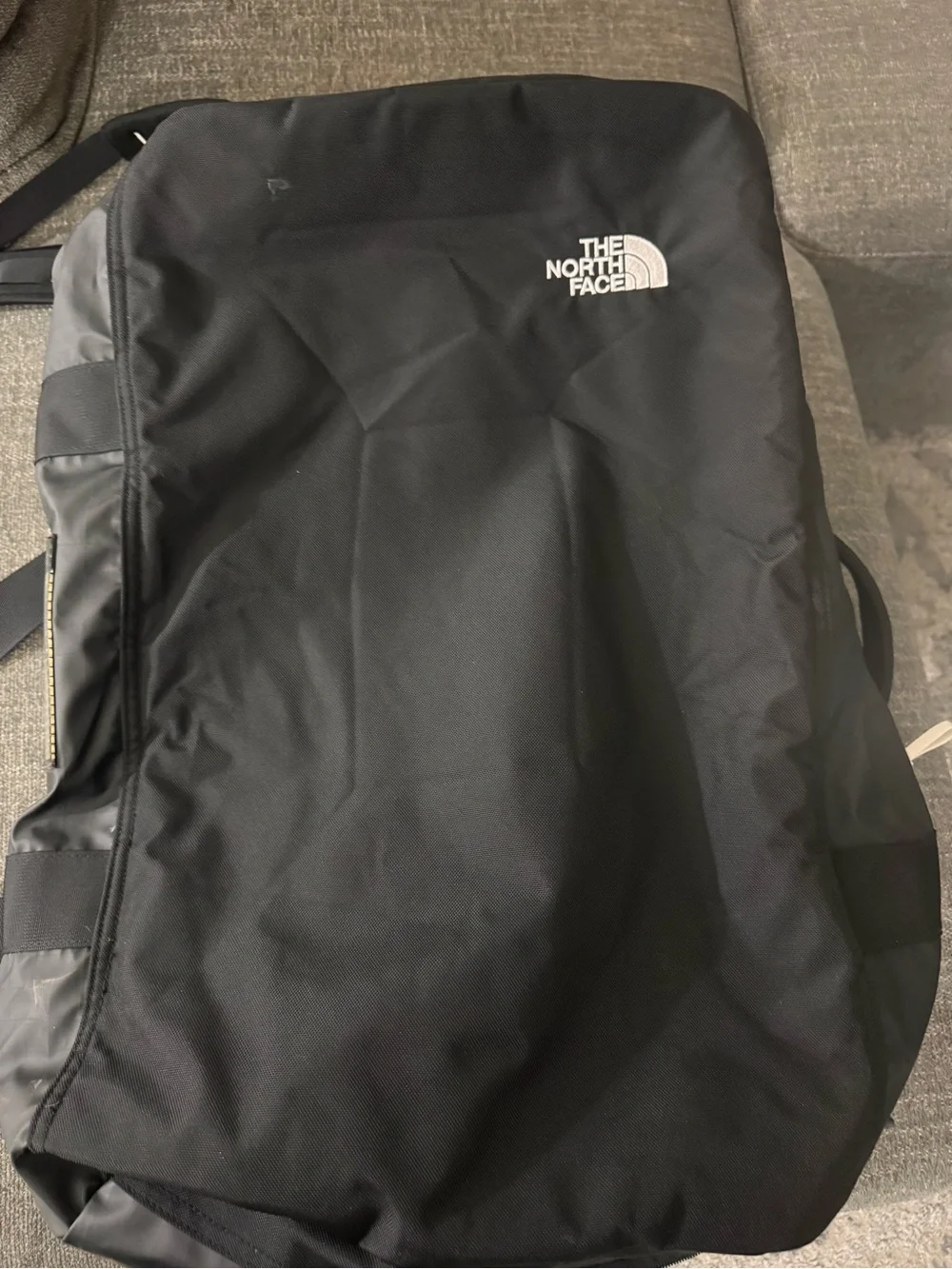 The North Face Black Duffel Bag with White Logo